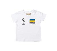 Camiseta de Niño Camiseta de Fútbol Ucrania Ucrania con Su Nombre Deseado Impreso - Blanco, 6-12Monate