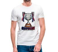 Camiseta de niño de Manga Corta del Barcelona Campeón de la Copa del Rey 2024-2025 Estilo cómic (7- Camiseta niño 6 años)(Blanca Manga Corta)