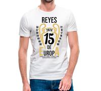 Camiseta de niño de Manga Corta del Madrid - Reyes de Europa - Campeones de la Champions (5- Camiseta niño 2 años)(Blanca Manga Corta)
