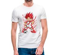 Camiseta de niño de Manga Corta Goku Rayo Vallecano 25-26 (9- Camiseta niño 10 años)(Blanca Manga Corta)