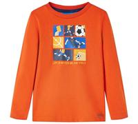 Camiseta de Niños Manga Larga Estampado Partido Fútbol Jersey Ropa Naranja 128