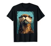 Camiseta de nutria de río para niños y niñas, lindo animal de nutria divertida Camiseta