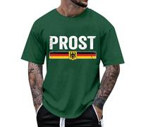 Camiseta de ocio para hombre para actividades al aire libre, ajuste holgado con estampado de cerveza, se puede combinar perfectamente con pantalones cortos, lavable a máquina, ideal para, Verde oscuro