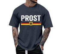 Camiseta de ocio para hombre para actividades al aire libre, ajuste holgado con estampado de cerveza, se puede combinar perfectamente con pantalones cortos, lavable a máquina, ideal para, gris, 3XL