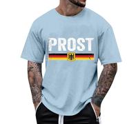 Camiseta de ocio para hombre para actividades al aire libre, ajuste holgado con estampado de cerveza, se puede combinar perfectamente con pantalones cortos, lavable a máquina, ideal para, azul claro
