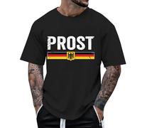 Camiseta de ocio para hombre para actividades al aire libre, ajuste holgado con estampado de cerveza, se puede combinar perfectamente con pantalones cortos, lavable a máquina, ideal para, Negro , XL