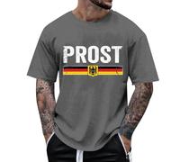 Camiseta de ocio para hombre para actividades al aire libre, ajuste holgado con estampado de cerveza, se puede combinar perfectamente con pantalones cortos, lavable a máquina, ideal para, Gris claro