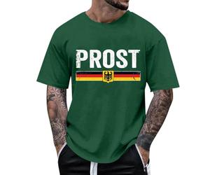 Camiseta de ocio para hombre para actividades al aire libre, ajuste holgado con estampado de cerveza, se puede combinar perfectamente con pantalones cortos, lavable a máquina, ideal para, Verde oscuro