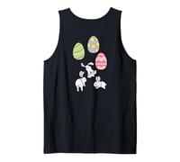Camiseta de Pascua de la familia Bunny Family a juego con lazo rosa en forma de corazón en la parte trasera Camiseta sin Mangas
