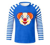 Camiseta de payaso para carnaval, disfraz de circo, disfraz de carnaval para mujer y hombre, camiseta de rayas rojas y blancas, disfraz de marinero, azul, XXL