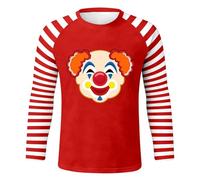 Camiseta de payaso para carnaval, disfraz de circo, disfraz de carnaval para mujer y hombre, camiseta de rayas rojas y blancas, disfraz de marinero, rojo, L
