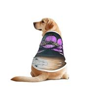 Camiseta de perro con diseño de flores de loto y ruinas urbanas, transpirable, refrescante, para perros grandes, protección solar, uso cómodo para Golden Retriever, Husky, Alaska, actividades al aire