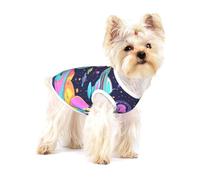 Camiseta de perro con estampado espacial de dibujos animados, chaleco para razas pequeñas como chihuahuas, yorkies y cachorros