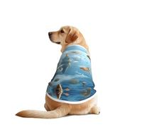 Camiseta de perro flotante de la ciudad de los peces en las nubes, chaleco y ropa para perros, transpirable y refrescante para perros grandes, protección solar, uso cómodo para Golden Retriever, Husky