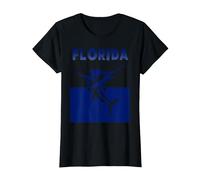 Camiseta de Pesca al Aire Libre con pez Espada de Florida Camiseta, Mujer, Negro, S