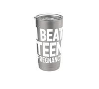 Camiseta de prevención del embarazo adolescente - I Beat Teen Pregnancy Vaso térmico de acero inoxidable de doble pared