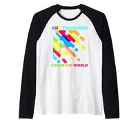 Camiseta de Profesor de Arte Color The World School Art Classroom Student Camiseta Manga Raglan