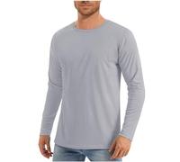 Camiseta de protección Solar UPF 50+ para Hombre, Camiseta de Manga Larga, Cuello Redondo, Ligera, Transpirable, Informal, para Verano, para Surf, Correr, Senderismo