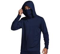 Camiseta de protección UV para hombre UPF 50+, refrescante, seda de hielo, de secado rápido, manga larga, con capucha, verano, exterior, baloncesto, camiseta transpirable, cómoda, deportiva