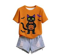 Camiseta de punto con manga corta, cuello redondo, estructura de hilo informal, suave, cómoda, ajuste elástico, básico de moda, uso diario, naranja, XL