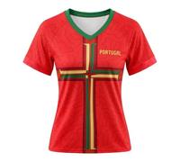 Camiseta de punto estampada con estampado floral para prendas ligeras de uso diario. Elegante estampado frontal y corte cómodo, rojo, L