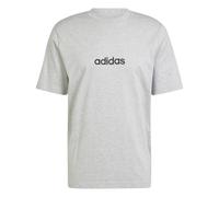 adidas Hombre Essentials Linear Single Jersey tee, Medium Grey Heather/Black, M