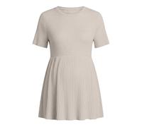 Camiseta de punto suave para maternidad con manga corta, cuello redondo, blusa informal para embarazo, como camiseta cómoda para el día a día, ideal para momentos relajados en el embarazo, beige, M
