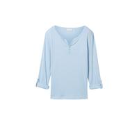 Camiseta de rayas de manga larga TOM TAILOR con cuello Henley - Top elástico - N