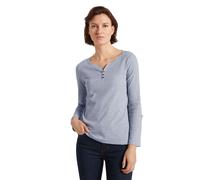 Camiseta de rayas de manga larga TOM TAILOR con cuello Henley - Top elástico - N