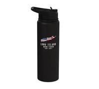 Camiseta de recuerdo de Long Island NY Native Long Islander Map NYC Stainless Steel Insulated Water Bottle