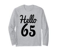 Camiseta de Regalo de cumpleaños número 65 con Texto en inglés Happy 65th Birthday Manga Larga