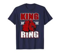 Camiseta de Regalo de King of The Ring para los Amantes del Boxeador y el Boxeo Camiseta, Hombre, Azul Marino, S