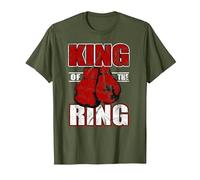 Camiseta de Regalo de King of The Ring para los Amantes del Boxeador y el Boxeo Camiseta, Hombre, Verde Oliva, S