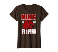 Camiseta de Regalo de King of The Ring para los Amantes del Boxeador y el Boxeo Camiseta, Mujer, Marrón, S