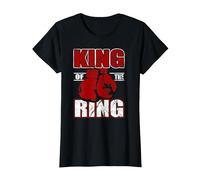 Camiseta de Regalo de King of The Ring para los Amantes del Boxeador y el Boxeo Camiseta, Mujer, Negro, XS