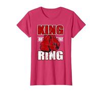 Camiseta de Regalo de King of The Ring para los Amantes del Boxeador y el Boxeo Camiseta, Mujer, Rojo Jaspeado, S