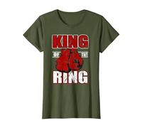 Camiseta de Regalo de King of The Ring para los Amantes del Boxeador y el Boxeo Camiseta, Mujer, Verde Oliva, M