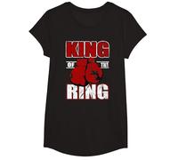 Camiseta de Regalo de King of The Ring para los Amantes del Boxeador y el Boxeo Camiseta, Niñas, Negro, S