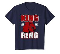 Camiseta de Regalo de King of The Ring para los Amantes del Boxeador y el Boxeo Camiseta, Niños, Azul Marino, 10 años