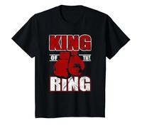 Camiseta de Regalo de King of The Ring para los Amantes del Boxeador y el Boxeo Camiseta, Niños, Negro, 12 años