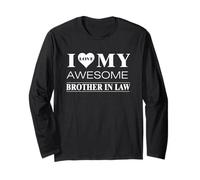 Camiseta de Regalo Familiar con Texto en inglés I Love My Brother In Law Manga Larga