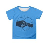 Camiseta de regalo genérica para papá, día del padre, mensaje personal, estampado de manga corta, cuello redondo, alto casual moda para niños 3-13A, azul celeste, 6-7 Años