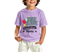 Camiseta de rentrée pour garçons, idéal pour les étudiants - Un Haut Doux respirant Pour le quotidien des en Transition saisonnière., Color lila claro., 6-7 años