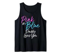 Camiseta de revelación de género Rosa o Azul con Texto en inglés Daddy Loves You Camiseta sin Mangas