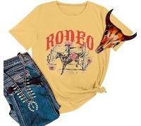 Camiseta de Rodeo para Mujer Western Country Cowboy Camisas Cowboy Take Me Away Gráfico Cuello Redondo Mangas Cortas Vintage Cowgirl tee Tops