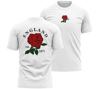 Camiseta de rugby de los partidarios de Inglaterra para hombre con insignia de rosa de Inglaterra de 1871, blanco, L