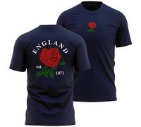Camiseta de rugby de los partidarios de Inglaterra para hombre con insignia de rosa de Inglaterra de 1871, azul marino, S