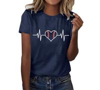 Camiseta de rugby para mujer, cuello redondo, manga corta, 2 piezas, azul, XXL