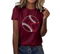 Camiseta de rugby para mujer, cuello redondo, manga corta, con falda, Vino, L