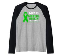 Camiseta de salud mental: mayo es el mes de concientización sobre la salud mental Camiseta Manga Raglan